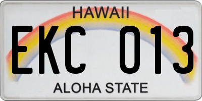 HI license plate EKC013