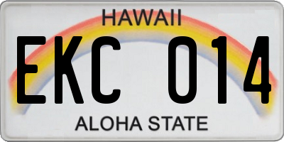 HI license plate EKC014