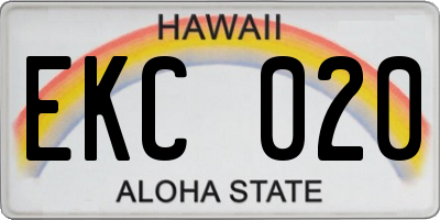 HI license plate EKC020