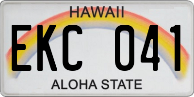 HI license plate EKC041