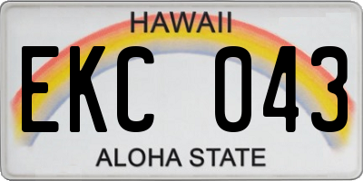 HI license plate EKC043