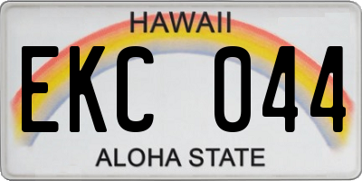 HI license plate EKC044