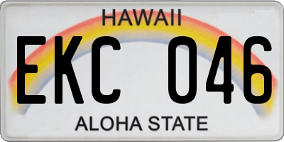 HI license plate EKC046