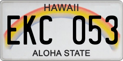 HI license plate EKC053