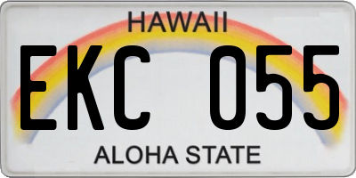 HI license plate EKC055