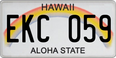 HI license plate EKC059