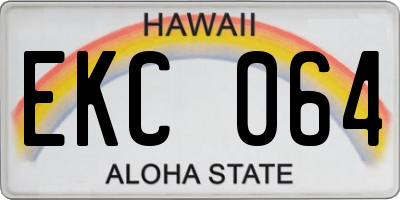 HI license plate EKC064