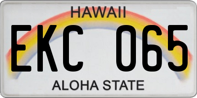 HI license plate EKC065