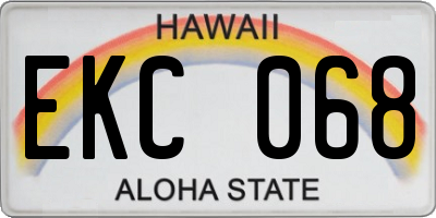 HI license plate EKC068