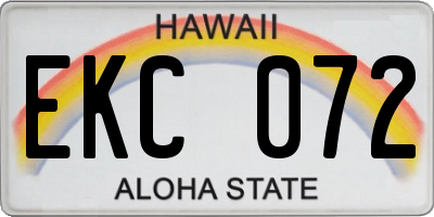 HI license plate EKC072