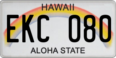 HI license plate EKC080
