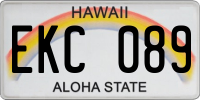 HI license plate EKC089