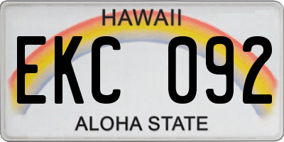 HI license plate EKC092