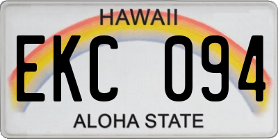 HI license plate EKC094