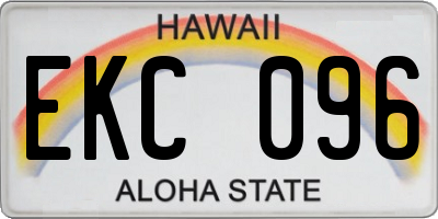 HI license plate EKC096