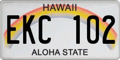 HI license plate EKC102