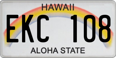 HI license plate EKC108