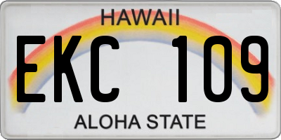 HI license plate EKC109