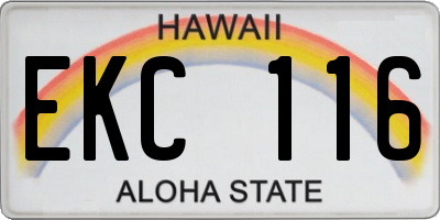 HI license plate EKC116