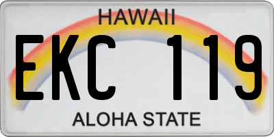 HI license plate EKC119