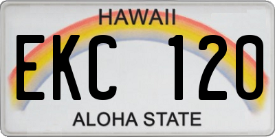 HI license plate EKC120