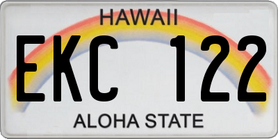 HI license plate EKC122