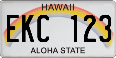 HI license plate EKC123