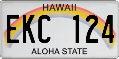 HI license plate EKC124