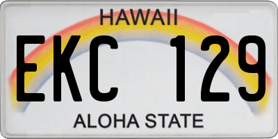HI license plate EKC129
