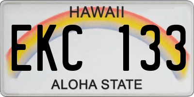 HI license plate EKC133