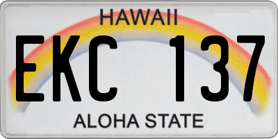 HI license plate EKC137