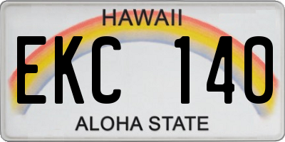 HI license plate EKC140