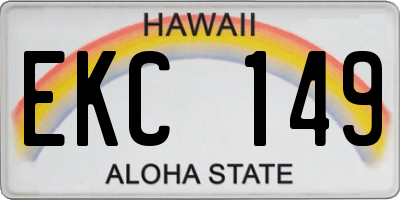 HI license plate EKC149