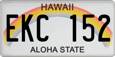 HI license plate EKC152