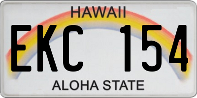 HI license plate EKC154