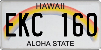 HI license plate EKC160
