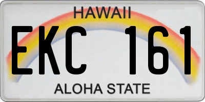 HI license plate EKC161