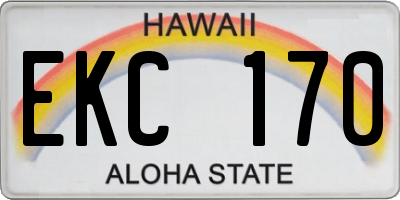 HI license plate EKC170