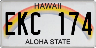 HI license plate EKC174