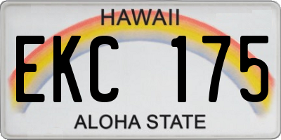 HI license plate EKC175