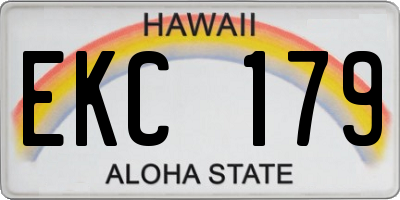 HI license plate EKC179