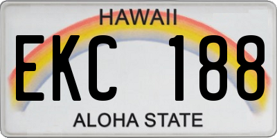 HI license plate EKC188