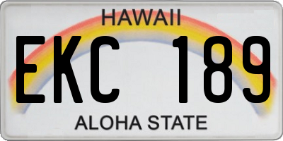 HI license plate EKC189