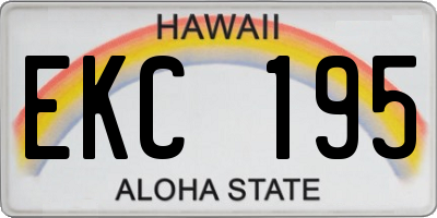 HI license plate EKC195