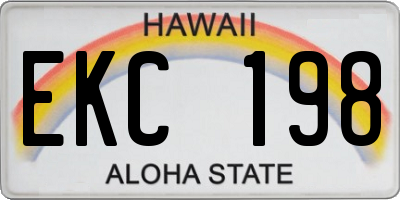 HI license plate EKC198