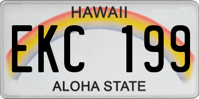 HI license plate EKC199