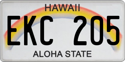 HI license plate EKC205
