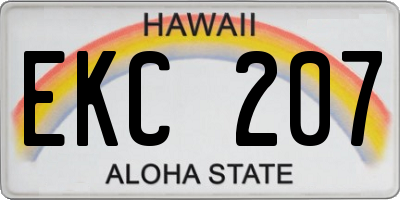HI license plate EKC207