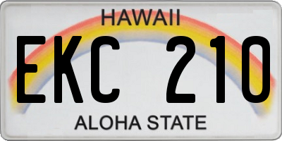 HI license plate EKC210