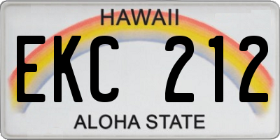 HI license plate EKC212